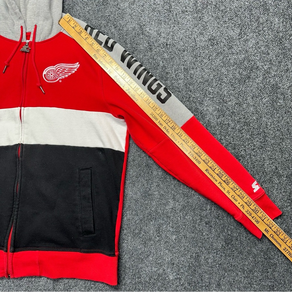 Detroit Red Wings Starter Full Zip Fleece Hoodie Jacket G-III NHL - Picture 12 of 12